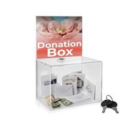My Charity Boxes Wide Donation Box - Ballot Box - Suggestion Box - Acrylic Box - Tip Box- with Large Display Area