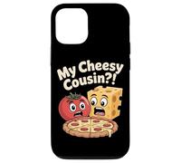 My Cheesy Cousin Pizza Tomato Cheese Funny Pun Cartoon Case for iPhone 12/12 Pro