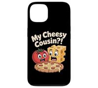My Cheesy Cousin Pizza Tomato Cheese Funny Pun Cartoon Case for iPhone 13