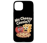 My Cheesy Cousin Pizza Tomato Cheese Funny Pun Cartoon Case for iPhone 15 Plus