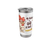 My Chicken is Good at Math Eggstraordinary Pun Stainless Steel Insulated Tumbler