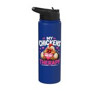 My Chickens are My Therapy Cute Chicken Lover Hen Owner Stainless Steel Insulated Water Bottle