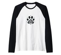 My Child Has Four Paws - Pet Lover Paw Raglan Baseball Tee, Men, Black/White, S