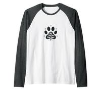 My Child Has Four Paws - Pet Lover Paw Raglan Baseball Tee, Men, Dark Heather/White, S