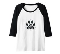My Child Has Four Paws - Pet Lover Paw Raglan Baseball Tee, Women, Black/White, M