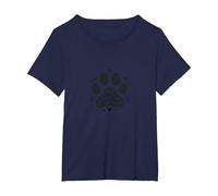 My Child Has Four Paws - Pet Lover Paw T-Shirt, Women's Plus, Navy, 6X