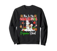 My Christmas Pajama Shirt Santa Llama Snow Colorful Baubles Sweatshirt