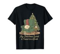 My Christmas Spirit is Found in a Book Cozy Reading Graphic T-Shirt