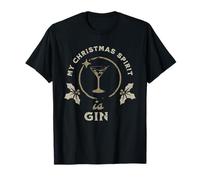 My Christmas Spirit is Gin Funny Christmas Drinking T-Shirt