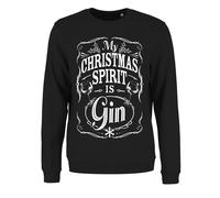 My Christmas Spirit Is Gin Ladies Black Christmas Jumper