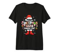My Christmas Wine Drinking Shirt Colorful Santa Drinker Premium T-Shirt