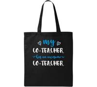 My Co-teacher Has An Awesome Co-teacher Natural Ecological Cotton Tote Bag Black