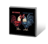 My Cock Your Cock Square Brooch Pin Lapel Pins Tie Suit Dress Accessories Wedding Birthday for Men Women