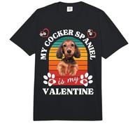 My Cocker Spaniel is My Valentines - Cocker Spaniel Lover Comfort Colors Adult Heavyweight T-Shirt