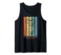 My Coffee is Strong and So Am I Distressed Retro Coffee Tank Top
