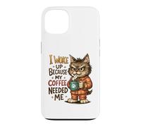 My Coffee Needed Me Wake Up Cat Case for iPhone 13