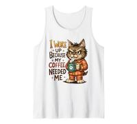 My Coffee Needed Me Wake Up Cat Tank Top