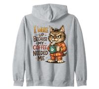 My Coffee Needed Me Wake Up Cat Zip Hoodie