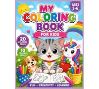 My coloring book for kids 3_ 6: Fun coloring and tracing book for kids ages 3 6 easy and cute animals , fruits&shapes for learning and fun / activity book