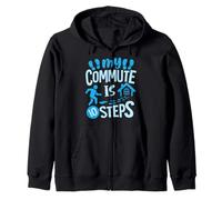 My Commute Is 10 Steps Zip Hoodie