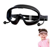 My Cool Summer Goggles, 2025 New 180° Panoramic & Anti-Fog Lenses, Leak-Proof Silicone Frame, One-Piece Earplug Design, Easy Side-Adjustment System (Adult black)