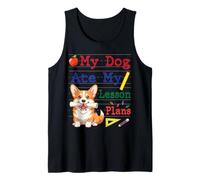 My Corgi Dog Ate My Lesson Plans Funny Daddy Mommy Teacher Tank Top