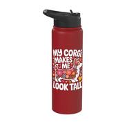 My Corgi Makes Me Look Tall Stainless Steel Insulated Water Bottle