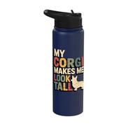 My Corgi Makes Me Look Tall Stainless Steel Insulated Water Bottle