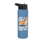 My Corgi Makes Me Look Tall Stainless Steel Insulated Water Bottle