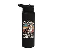 My Corgi Makes Me Look Tall Stainless Steel Insulated Water Bottle
