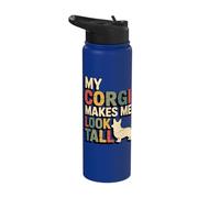 My Corgi Makes Me Look Tall Stainless Steel Insulated Water Bottle