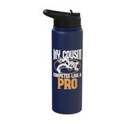 My Cousin Competes Like A Pro Wrestling Stainless Steel Insulated Water Bottle