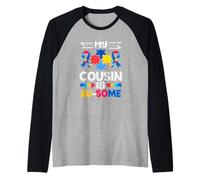 My Cousin is Au-Some Autism Awareness Raglan Baseball Tee