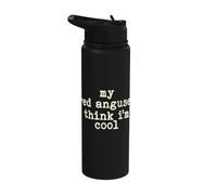 My Cow Thinks I'm Cool - Cow Dad Mom Red Angus Cattle Stainless Steel Insulated Water Bottle