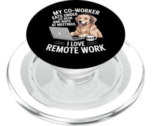 My Coworker Eats Under The Desk Funny Dog Remote Worker PopSockets PopGrip for MagSafe