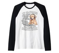 My Coworker Eats Under The Desk Funny Dog Remote Worker Raglan Baseball Tee