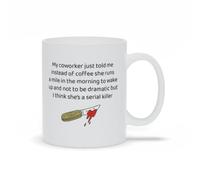 My coworker just told me that she skips her morning coffee and instead runs a mile to keep herself energized. Funny coffee mug, personalized gift mug 11 oz