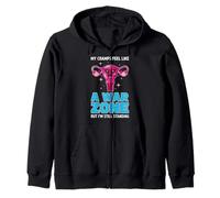 My Cramps Feel Like A War Zone Feminist Offensive Humor Zip Hoodie