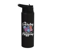 My Crocheting Class is a playgroup - Crocheter Crochet Stainless Steel Insulated Water Bottle