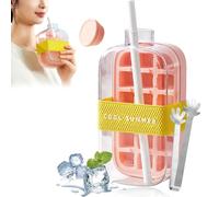 My Crush Cup - My Crush Cup Ice, 17/28 Oz 2-in-1 Cool Summer Ice Bottle Cup with Straw and Clip, Easy Ice Press to Release, Touch Free Ice Cube Trays with Lid for Freezer Making Bottle (Pink-800ML)
