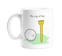 My Cup of Tee Mug | Funny Office Mug for Golfer, Hilarious Mug for Golf Fan, Novelty Mug for Golf Player, Cup of Tea Golf Pun, Golf Ball Next to A Tee, Sports Joke Mug for Him, Brother, Dad, Friend