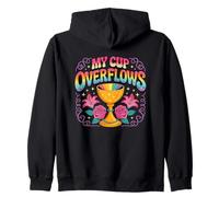 My Cup Overflows Rainbow Chalice Art Zip Hoodie