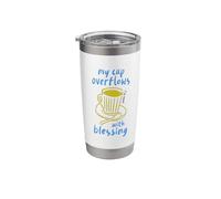 My Cup Overflows with Blessing Christian Faith Scripture Stainless Steel Insulated Tumbler