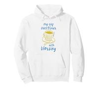 "My Cup Overflows With Blessing" Psalm 23:5 Christian Faith Pullover Hoodie