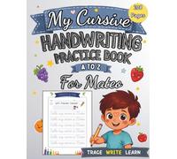 My Cursive Handwriting Practice Book for Kids for Mateo: Trace Letters A to Z with Fruits and Vegetables | Learn Cursive Writing for Preschool & Kindergarten