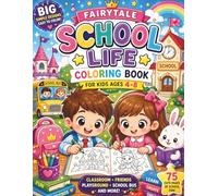 My Cute Fairytale School Coloring Book: Easy Big Designs for Kids Ages 4-8 | Fun Classroom & School Life Adventures