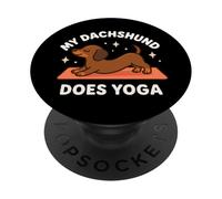 "My Dachshund Does Yoga" Cute Dog Theme Art PopSockets Adhesive PopGrip