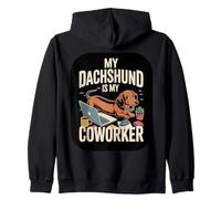 My Dachshund Is My Coworker Funny Remote Work Zip Hoodie