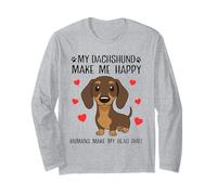 My Dachshund Make Me Happy Humans Make My Head Hurt Funny Long Sleeve T-Shirt