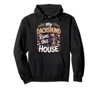 My Dachshund Runs This House Doxie Wiener Dog Lover Pullover Hoodie